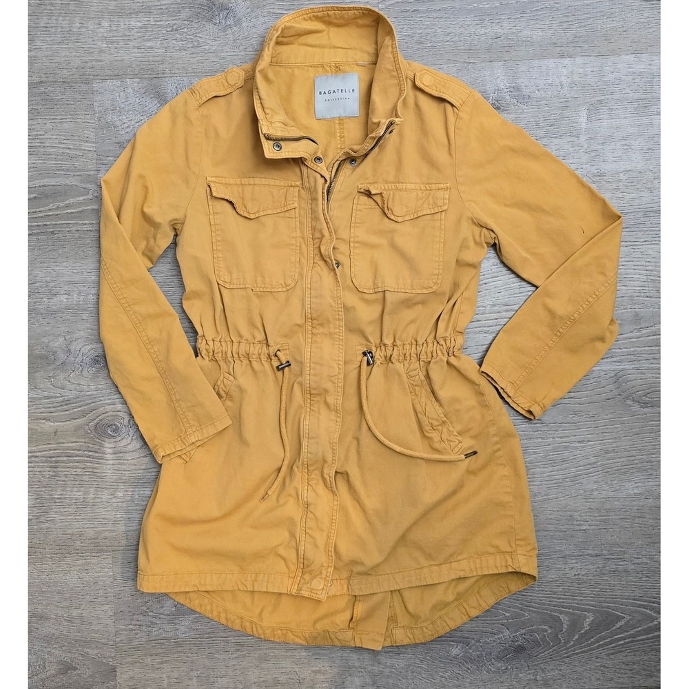 BAGATELLE Collection Women's Mustard Utility Jacket Drawstring Size Medium‎